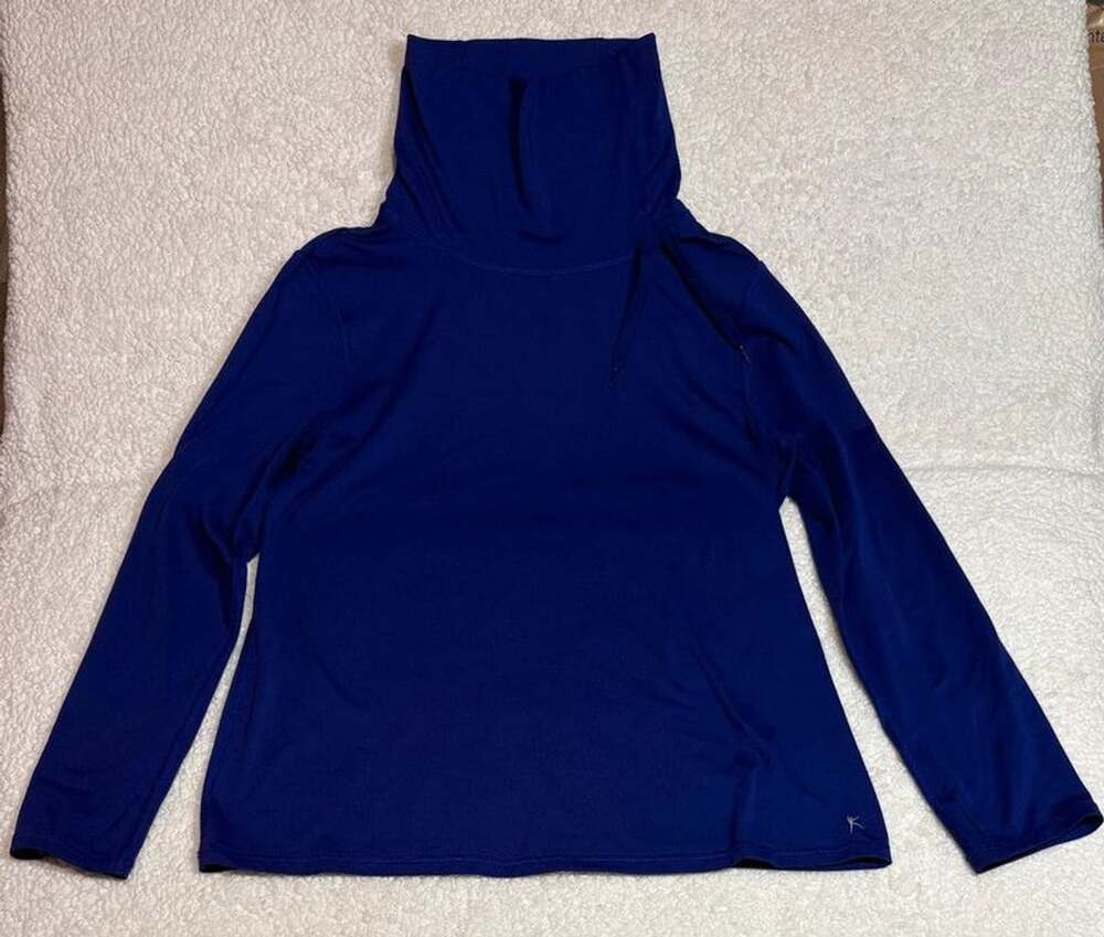 Danskin Now Purple Cowl Neck Long Sleeve Pullover Thumbhole Top Size L 12-14